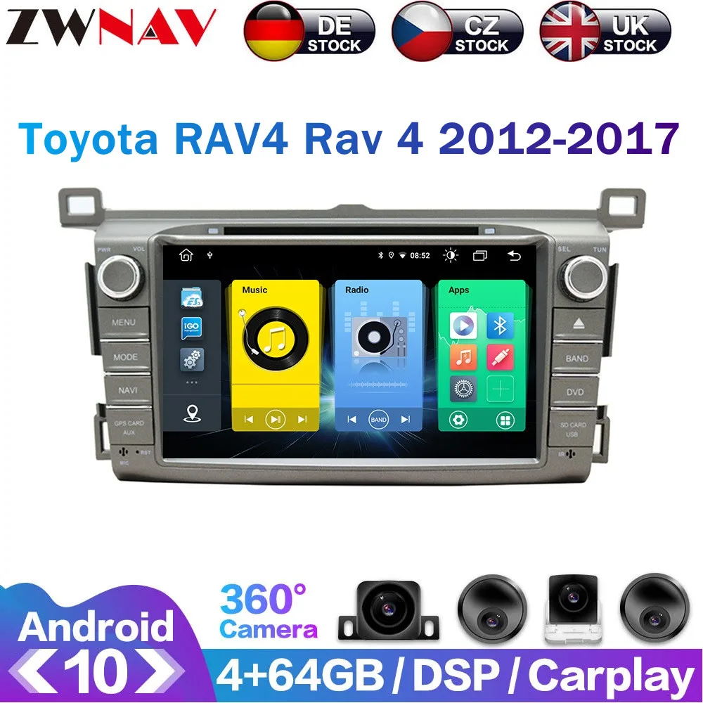 Car Android Radio 2din Car Android 10 Multimedia player For Toyota RAV4 Rav 4 2012 -2017 Auto Radio DVD Carplay GPS Navi WiFi 4G