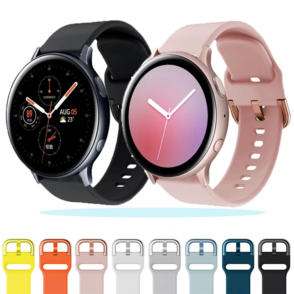 20มม.นาฬิกาสายรัดสำหรับ Samsung Galaxy นาฬิกา Active 2 40/44มม.3 41มม.เกียร์ S2กีฬานาฬิกาข้อมือสร้อยข้อมือ Huawei GT2 42Mm Correa