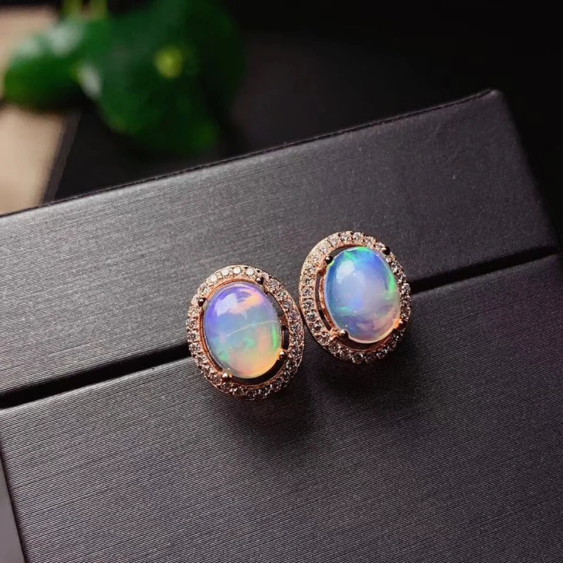 CoLife Jewelry 100% Natural Opal Earrings 5*7mm 100% Real Australia Opal Earrings Fashion 925 Silver Opal Jewelry
