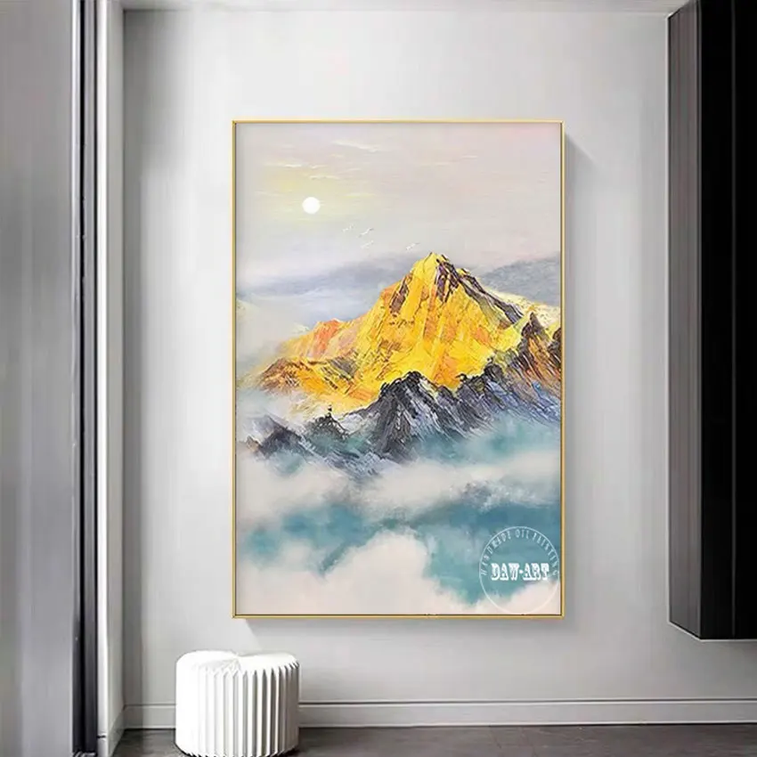 

The Mountain Tops Abstract Oil Painting, Handmade Artwork Canvas, Modern Bedroom Decoration, Wall Art, Unframed, Hot Selling