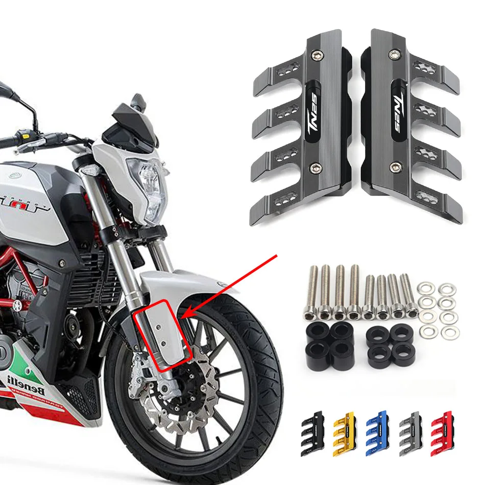 

With Logo For BENELLI TNT25 Motorcycle Mudguard Front Fork Protector Guard Block Front Fender Anti-fall Slider Accessories