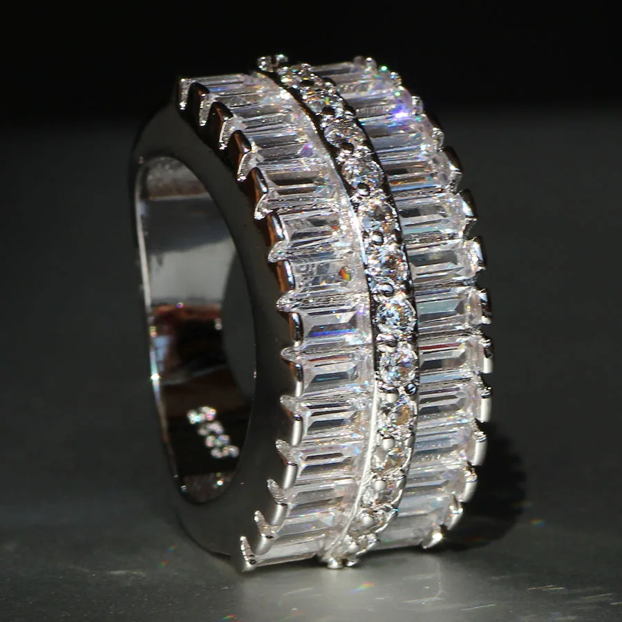 

YaYI Jewelry Fashion Bohemia White Natural Gemstones Zircon Silver Color Engagement Wedding Lovers Precious Rings
