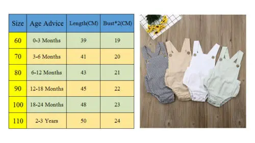 0-3Y Baby Summer Clothing  Newborn Infant Baby Boy Girl Cotton Bodysuit Striped Solid Casual Jumpsuit Outfits Sunsuit