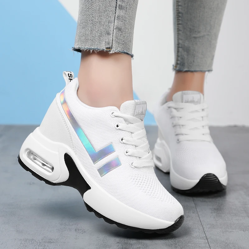 2020 Women Shoes Platform Sneakers Woman Air Cushion Shoes Comfortable Heightening Footwear Chaussures Femme Basket Femme