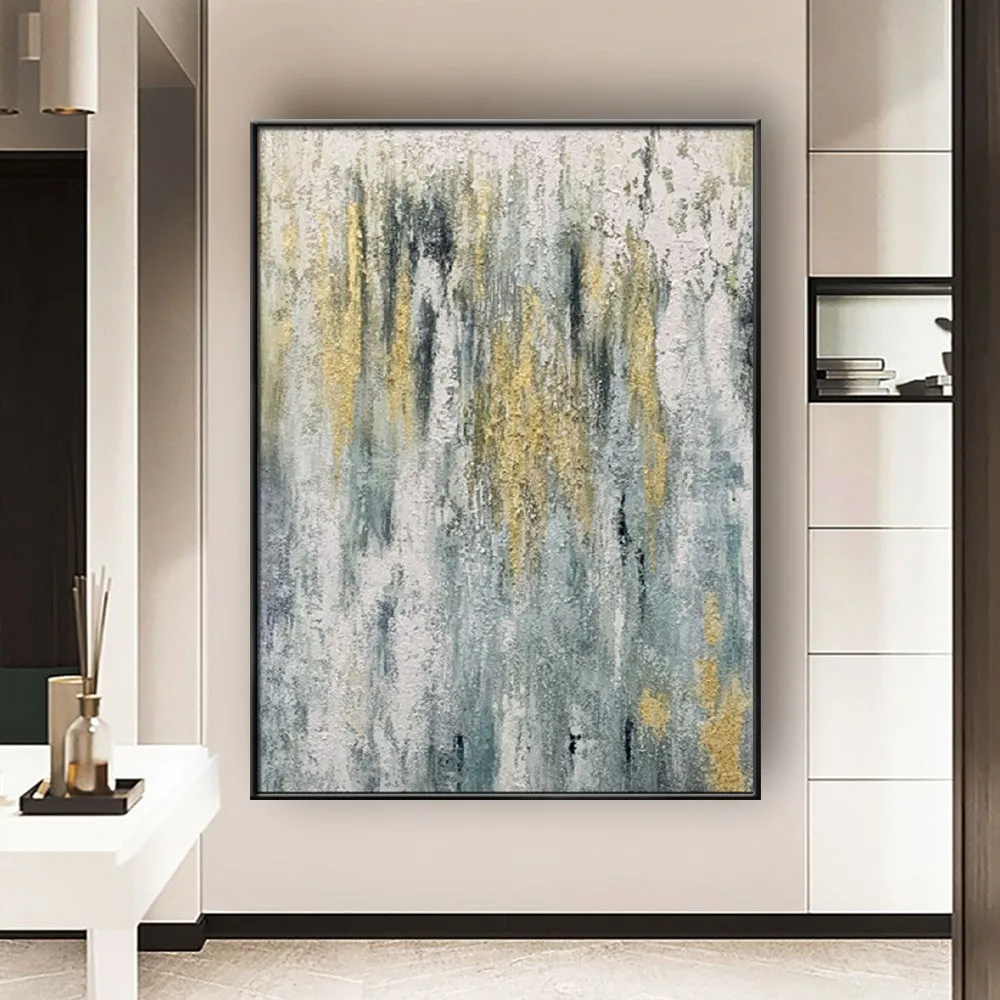 

Large Size Modern Oil Paintings Handmade Abstract Gold Foil Canvas Painting Light Luxury Home Decor Wall Art For Living Room