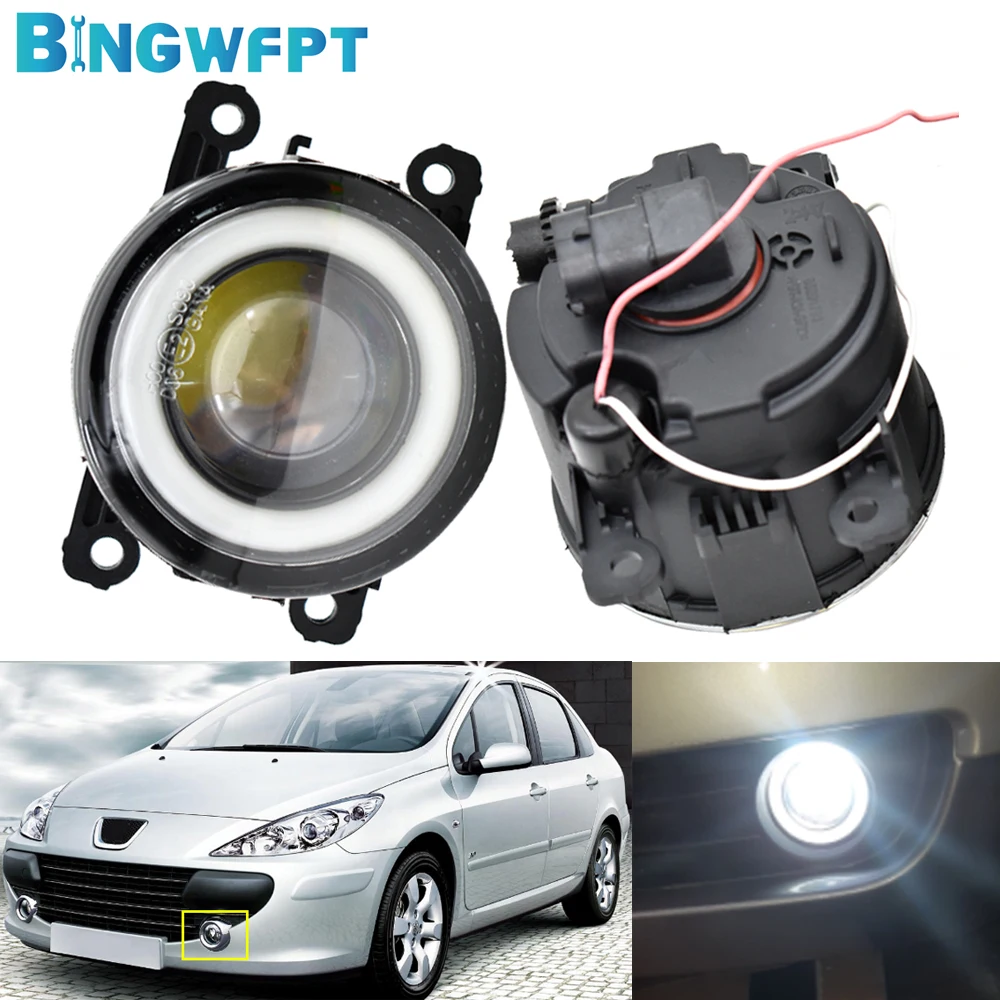 

DRL 12V H11 LED Fog Lamp Assembly For Peugeot 307 2002-2008 For Peugeot 208 2014-2015 Fog Light Angel Eye