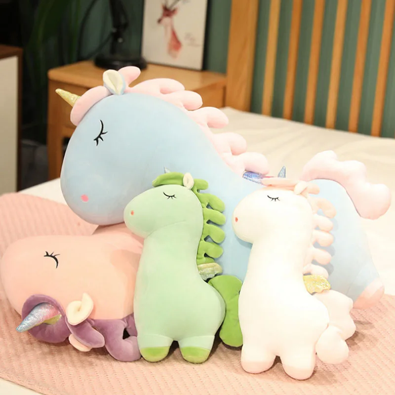 Cartoon Unicorns Plush Toys Pillow Doll Animal Baby Kids Soft Stuffed Appease Sleeping Pillow Cushion Children Birthday Gifts