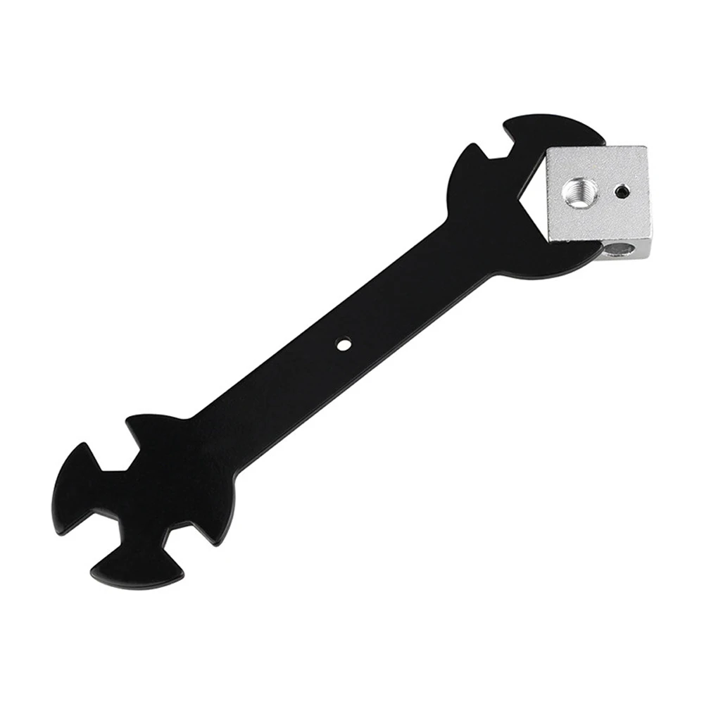 2pcs 3D Printer Nozzle Wrench 5 IN 1 Steel Spanner Wrench Flat Fit MK8 MK10 V6 Nozzle Heater Block Multi Function Nozzle Tool