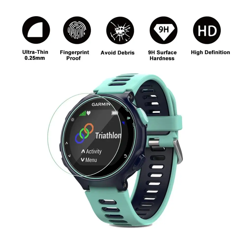 2PCS For Garmin Forerunner 245 245M /645/735/ 935 Tempered Glass 9H Screen Protector Film For Garmin Smart Watch Protector