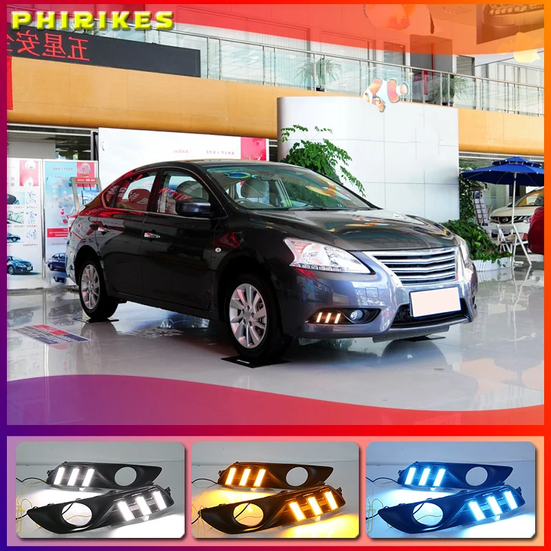 

1 set For Nissan Sylphy sentra 2012 2013 2014 2015 LED DRL Daytime Running Light Daylight Waterproof Signal lamp