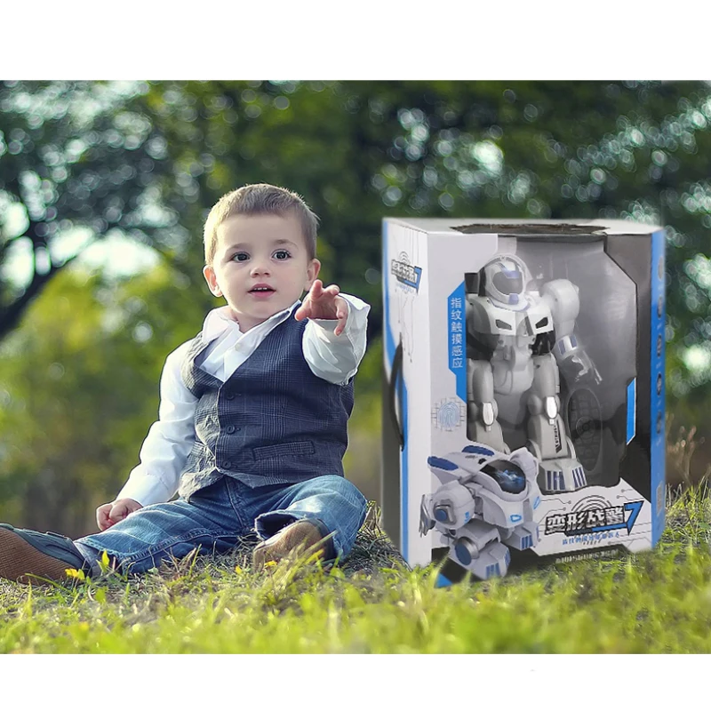 2.4G Remote Control Deformation Robot Intelligent Programming Song Mode English Teaching  Children's Toys Christmas Gift