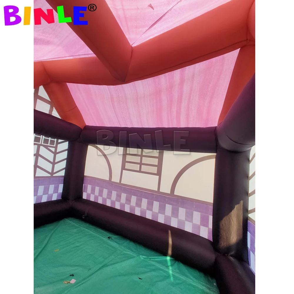 Bar inflável portátil do pub da barraca de pub do estilo britânico com barra inflável portátil do lugar de fogo para a festa do quintal da simulação do aluguel de negócios