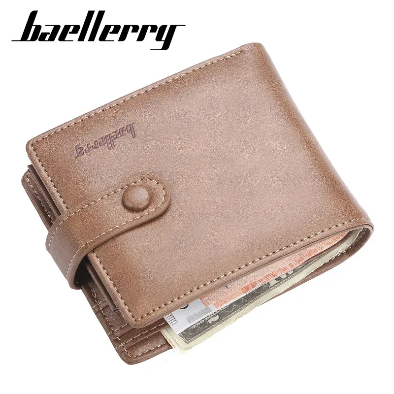 2025 Baellerry Short Hasp Men Wallets 9 Card Holders Desigh Men Leather Purse Solid Coin Pocket High Quality Male Purse