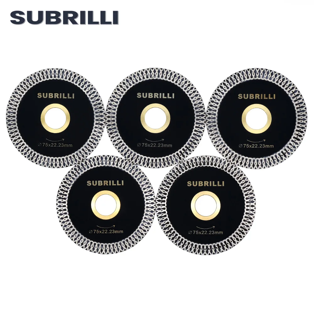 SUBRILLI 3 "5 قطعة حار ملبدة المستمر المنشار بليد توربو حافة الجزء قاطع ماسي القرص الخزف بلاط سيراميك القرص الدائري