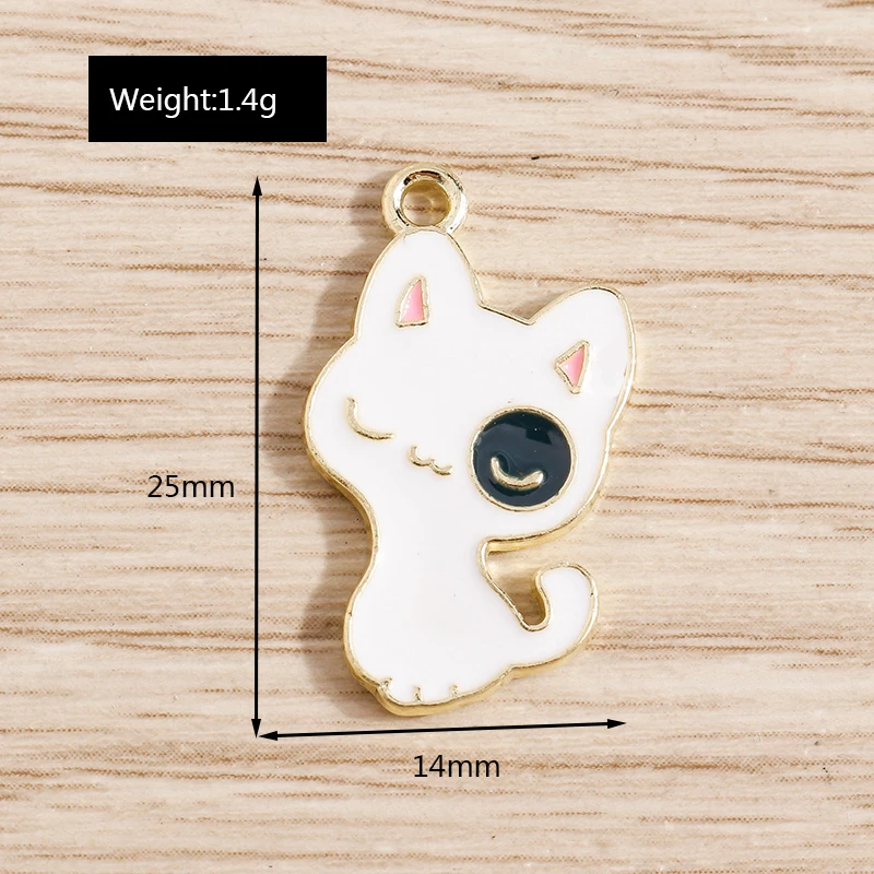10 teile/los Cartoon Tier Katze Emaille Charms für Schmuck Machen Nette Tropfen Ohrringe Anhänger Halsketten DIY Schlüsselbund Handwerk Liefert – Detail 22