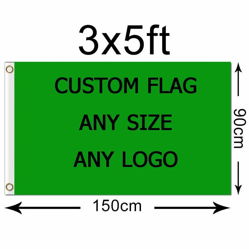 Custom Logo 3x5FT Sublimation Blanks Flags And Banners Outdoor Company Advertising Club Parade Sport 90x150cm 100D Polyester