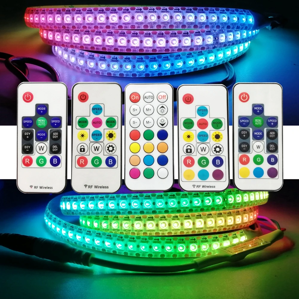 DC5-24V 14Key 17Key 21Key Mini RF Led Controller Dimmer For 3PIN Individually Addressable Strip Pixels Ring And Screen DC/USB