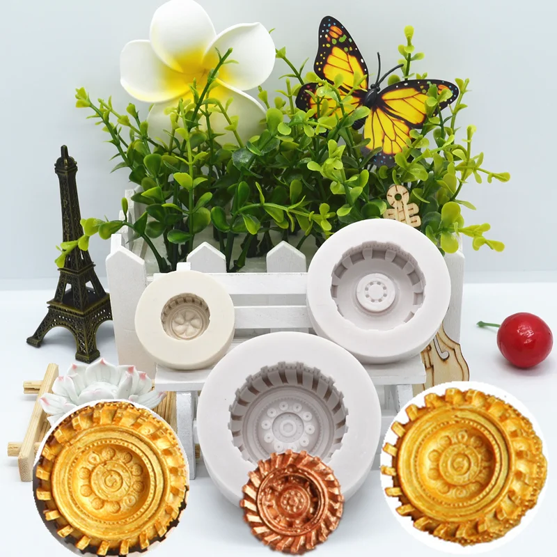 Round Wheels 3d Silicone Mold Resin Kitchen Cake Baking Tool DIY Pastry Chocolate Fondant Mould Dessert Lace Decoration Supplies