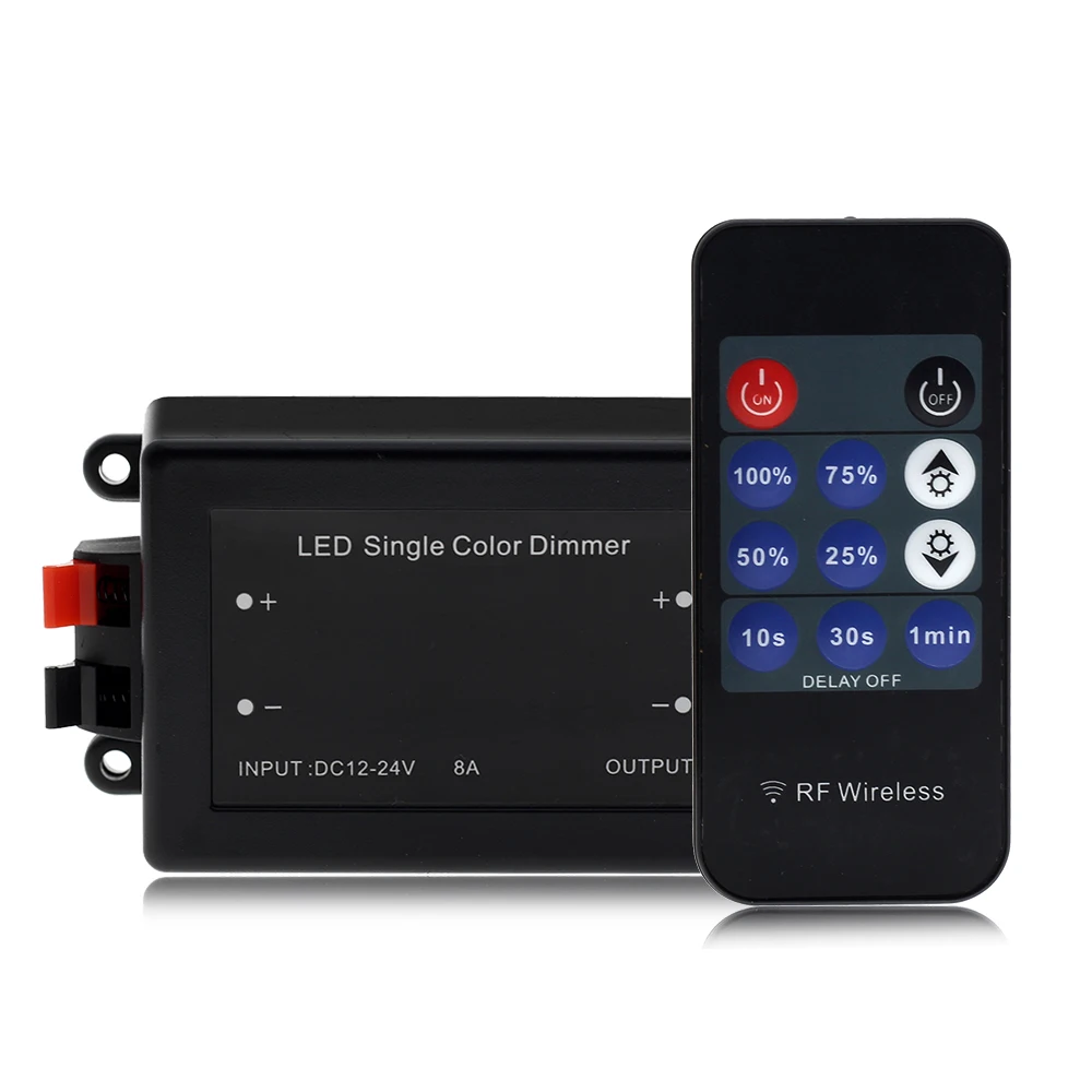 LED Single Color Dimmer Wireless LED Controller 11 Key RF Remote Control Adjust Brightness Switch For LED Strip12V 24V