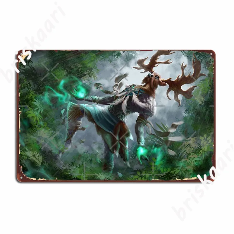 Forest Shaman Deer God Metal Sign Club Bar Personalized Plates Club Party Tin Sign Posters