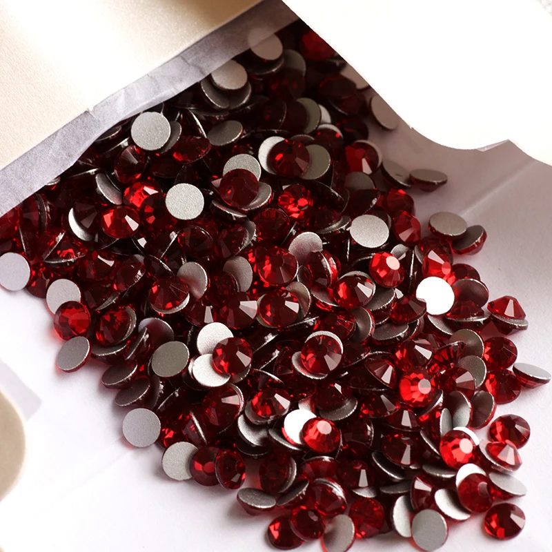 Dark Siam Round Flat Back Rhinestones Crystal Strass Deep Red Non Hot-Fix Rhinestone DIY clothes Garment Nail Decoration