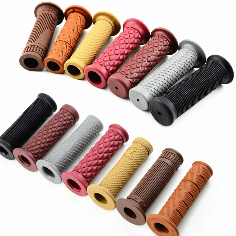 

Classic Motorbike Handle Bar Vintage Rubber Moto Hand Grips For Yamaha Honda Suzuki Harley Cafe Racer Grip Motorcycle Handlebar