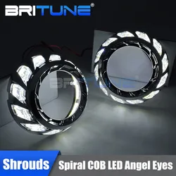 Angel Eyes Projector Shrouds Spiral COB Bazel For 3.0 Hella 3R G5/Q5 Bi-xenon Lens Headlight Lenses Car Accessories Tuning