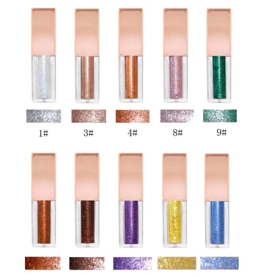 Diamond Metallic Liquid Eye Shadow 16 Colors Makeup Liquid Shiny Glitter Eyeshadow Wholesale Private Label Cosmetics