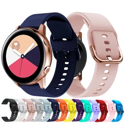 Pulseira de silicone para relógio, pulseira de silicone 18mm 22mm 20mm para samsung galaxy watch 42 46mm active2 gear s2 s3 huami amazfit bip huawei