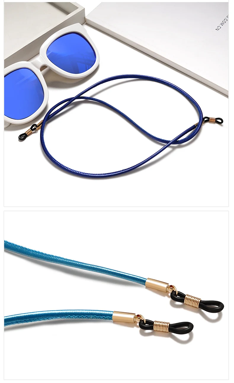 Anti-Rutsch-Premium-PU-Leder String Brille Seil Brille Lanyard dicke Band Kordel halter neue Brillen Kette für Männer Frau – Detail 4