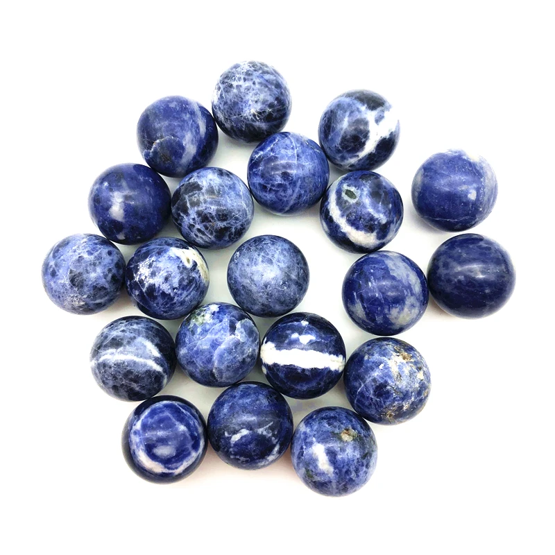 Drop Shipping 1 Piece 20mm Natural Gemstone Blue Sodalite Sphere Crystal Globe Ball Chakra Healing Natural Stones and Crystals