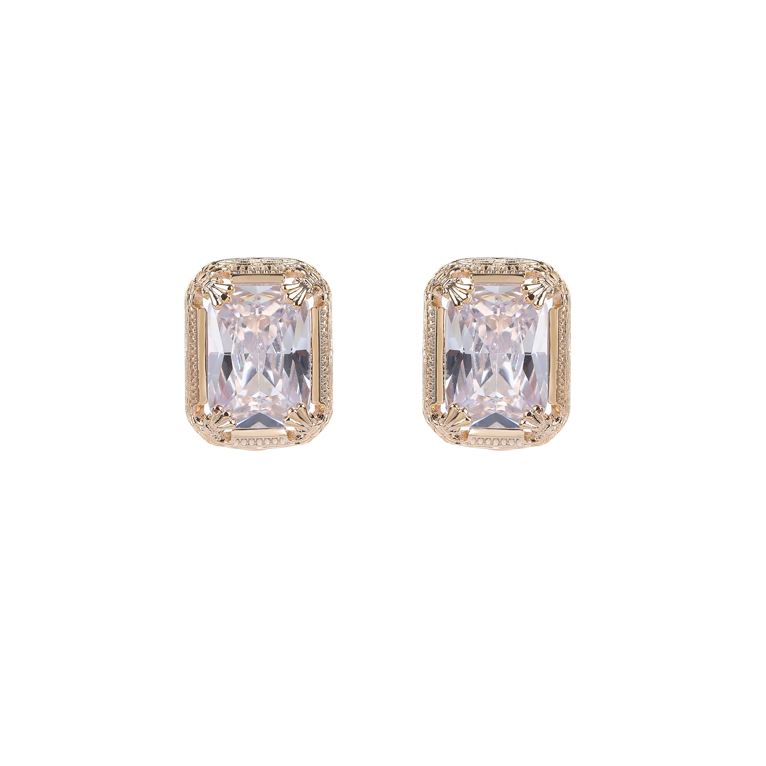 

Square Cubic Zircon CZ Crystals Earrings Birthday Party Wedding Gift Fine New Jewelry CE11415