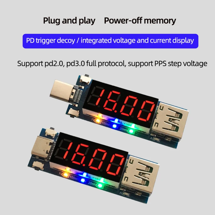 Tipo-C Veloce Veloce Modulo di Ricarica Digitale Voltmetro Amperometro Tester di Tensione di Corrente PD2.0 3.0 Trigger Tester USB Charger Medico