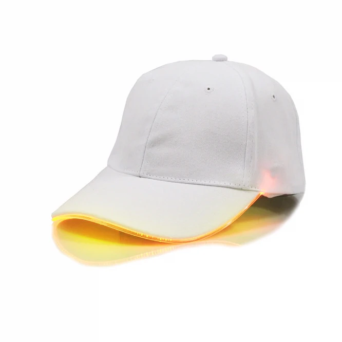 LED Luminous Hat Men Baseball Cap Bar Disco Equipment Stage Performance Hip-hop Fluorescent Sunshade Hat White Yellow Light