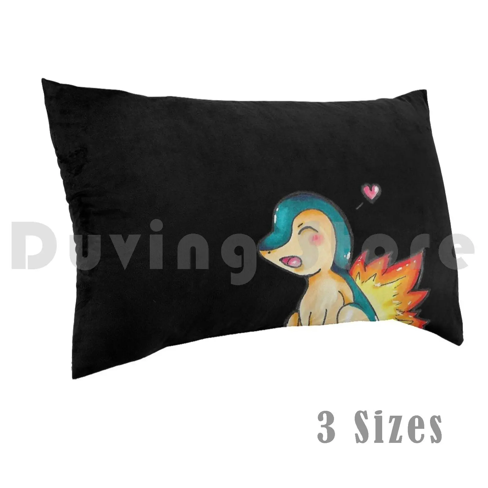 Cyndaquil 3 Pillow case 1765 Cyndaquil Pkmn Cutie Starter Favorite Green Flame Fire Fire Type