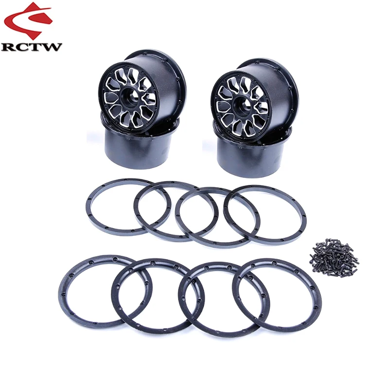 

Metal Rear Wheel Hubs 4PCS with Beadlocks Ring Set for 1/5 Hpi Rofun Baha Rovan Km Mcd Baja 5B SS 5T Truck Spare Toys Parts