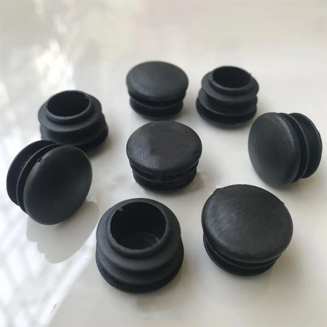 Black Curved surface Plastic Round Caps Inner Plug 16-35mm Protection Gasket Dust Seal End Cover Caps For Pipe Bolt Furniture