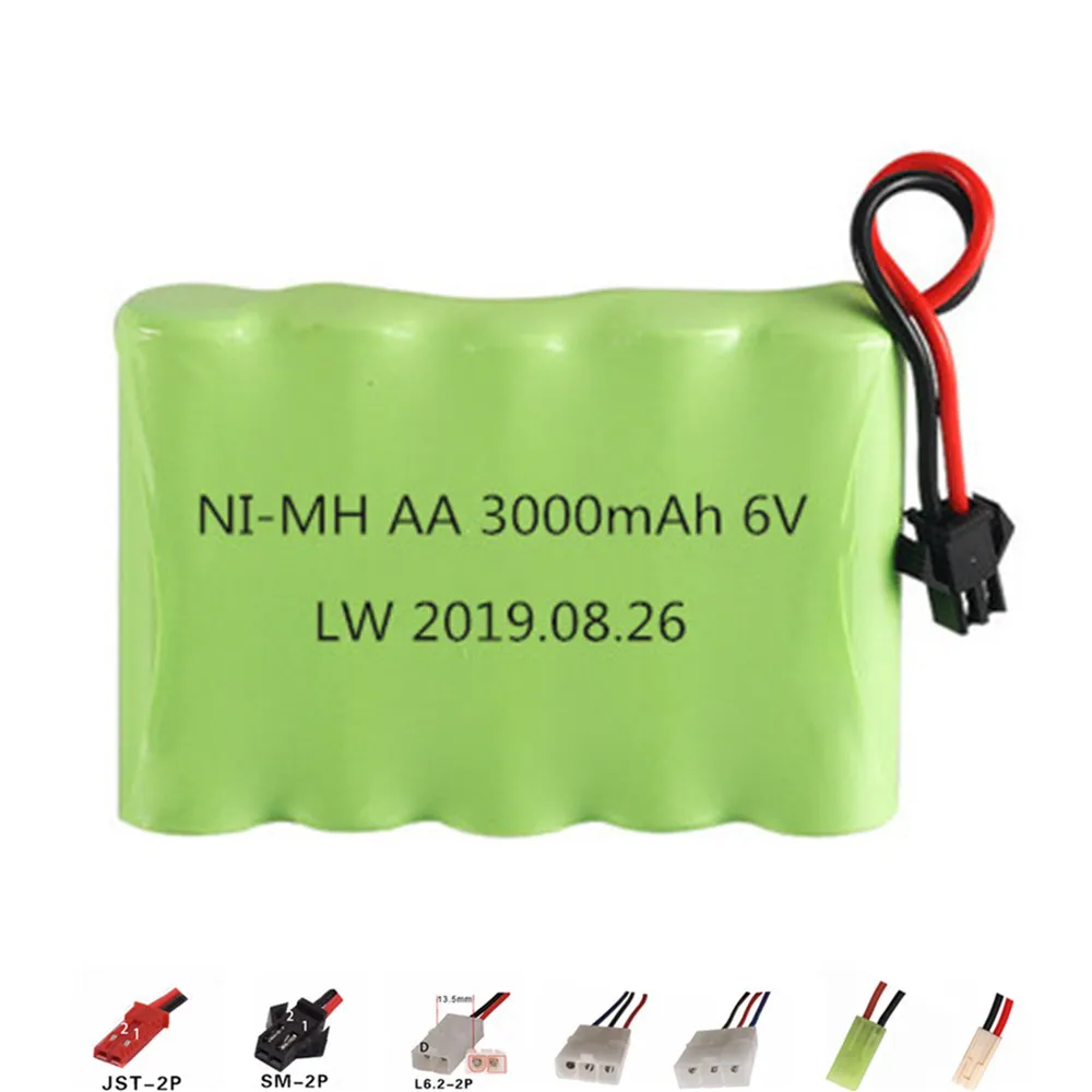 Rc 장난감용 NiMH 배터리, 자동차 탱크 트럭 로봇 총 배터리, Rc 보트용 AA 6v 2400mah 배터리 팩, 6v 3000mAh