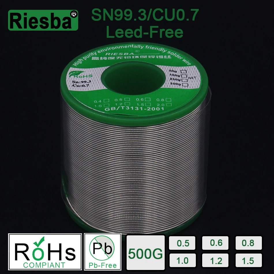 

500g 1.1LB Lead Free Solder Wire Sn99.3 Cu0.7 Rosin Core for Electrical Solder RoHs