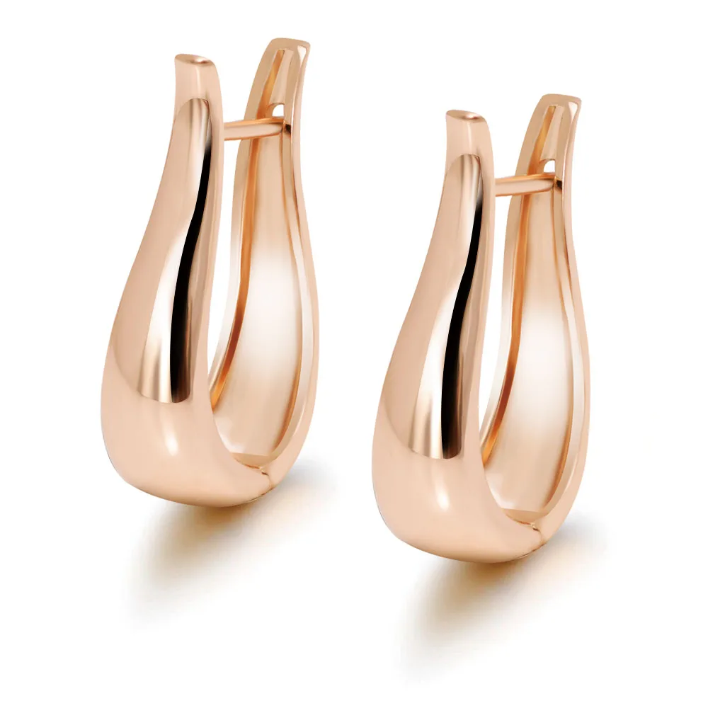 MxGxFam S line Big Smooth Hoop Earrings Dla kobiet Złoty kolor 18 k bez kamienia Biżuteria modowa Gorąca wyprzedaż