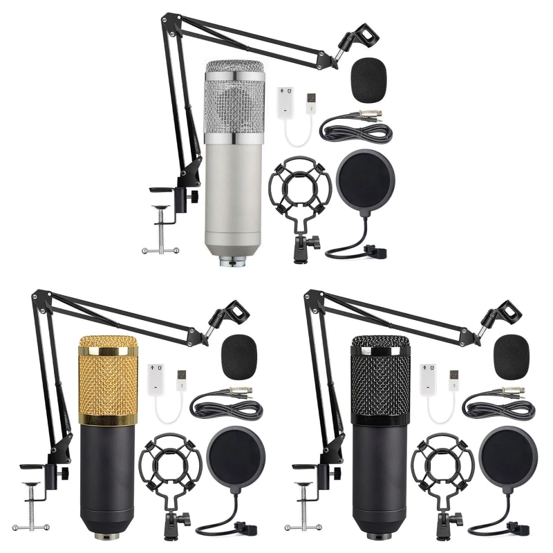 Condenser Microphone Bundle BM-800 Mic Set for Stu dio Recording & Brocasting Microphone for Pc Computer