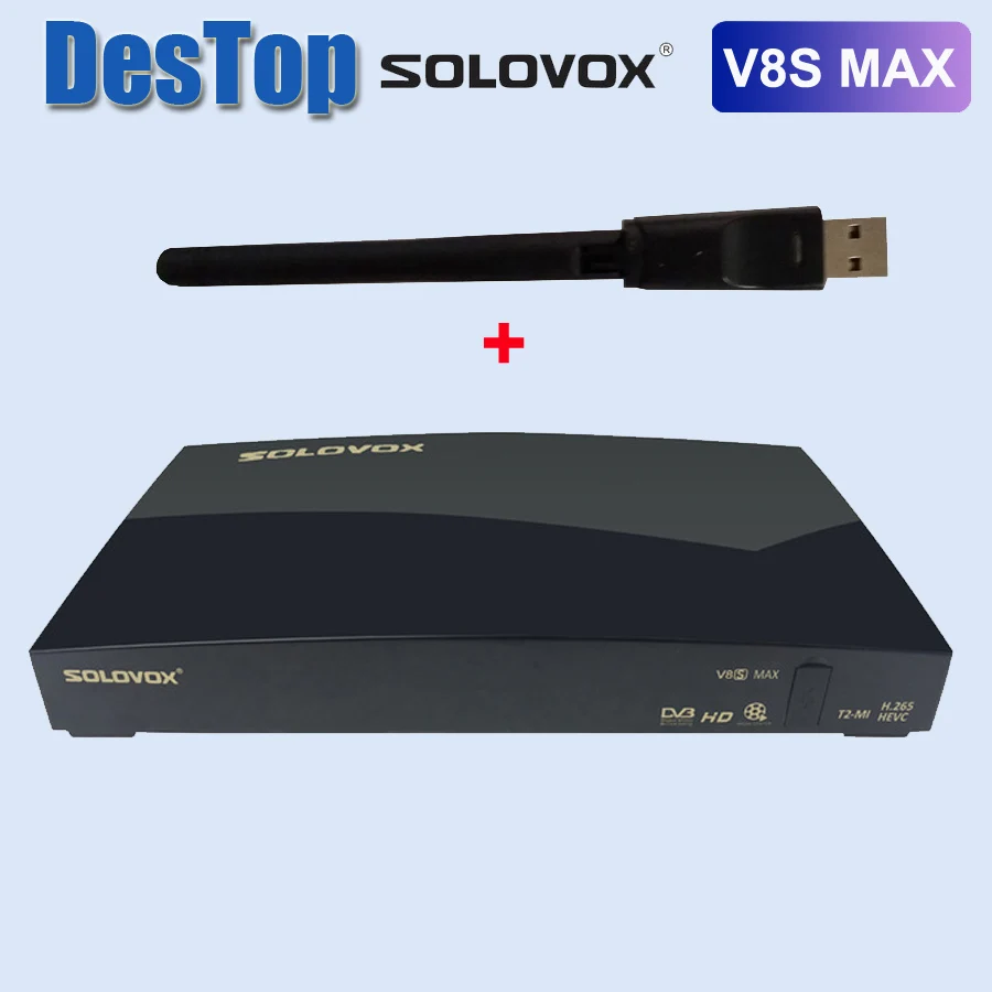 SOLOVOX OPENBOX V8S MAX FHD ALI3521 Satellite TV Receiver USB WiFi YOUTUBE Xtream H.265 T2-MI Decoder V8S Max Replace V8S Plus