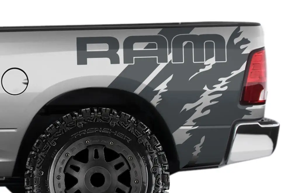 2pc Truck Tail Side Car Stickers RAM QUARTER Emblem Badge Vinyl Decals Decoration Sticker For Dodge Ram 1500/2500/3500 2009-2018