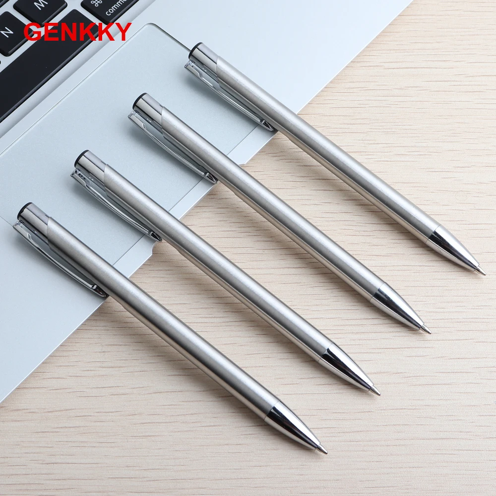 Office Metal Ballpoint pen Stainless Steel Materials Press Style G2 Refills 0.7mm Black Blue Ink Ball Pens For School Office