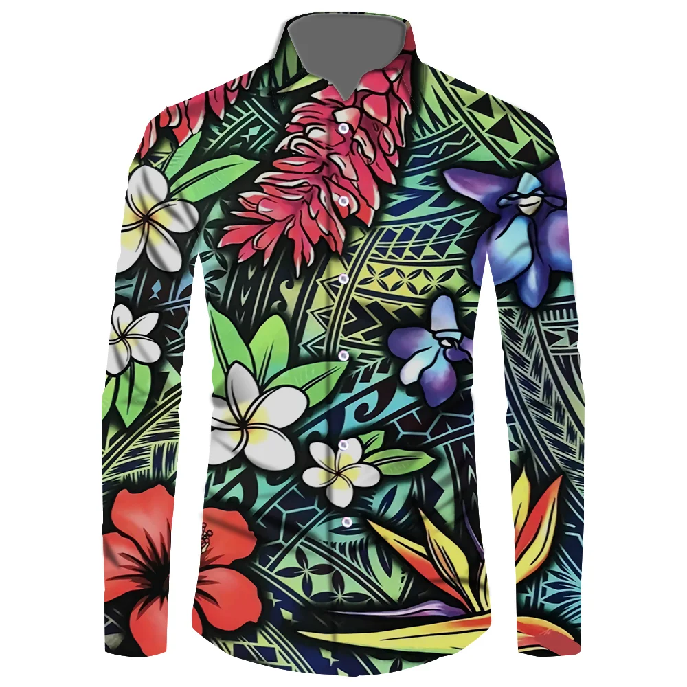 Full Pattern Custom Polynesian Design Brand Design Super Soft Super Cheap Samoan Beach Fit Men Shirt