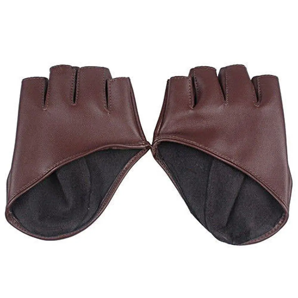 Gants en cuir Pu demi-doigt sans doigts pour femmes et hommes, mitaines de danse pôle, de conduite, de moto, été