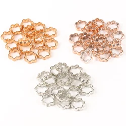 50pcs/lot 12mm Flower Shape CCB Bead Frame Spacer Beads Jump Ring Connector for Jewelry Making DIY Earring Bracelets Necklace