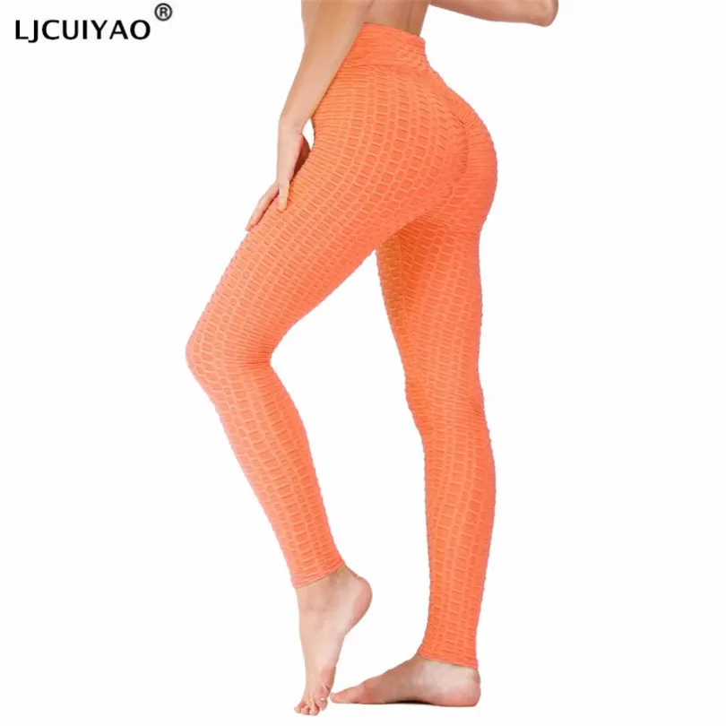 LJCUIYAO-mallas de Jacquard de cintura alta sin costuras para mujer, pantalones deportivos de realce, para correr y Fitness, gran oferta