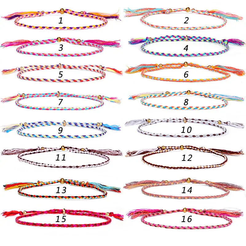 Adjustable Color Cotton Rope Tibetan Buddhist Love Lucky Charm Tibetan Thread Bracelets & Bangles For Women Men Handmade Rope