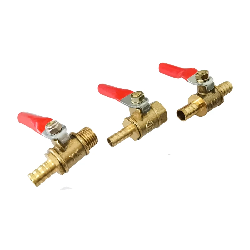 Válvula de esfera pneumática pagode pequena válvula de esfera interruptor de válvula pequena 1/4", 3/8", 1/2 "tubo de liberação de ar válvula de esfera de cobre.